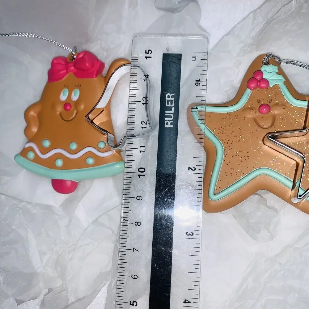 3 Vtg Avon Christmas Cookie Cutter Cuties Bell & Star Ornaments Paper Cutter NOS
